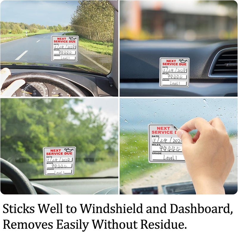 GUEER for Oil Change Stickers Vinyl 300 Pcs 2”x 2” Service Black Stickers, Next Service Due Reminder Sticker Labels, Easy to Write on, Easy to Peel with No Residue (Red2) - Image 2